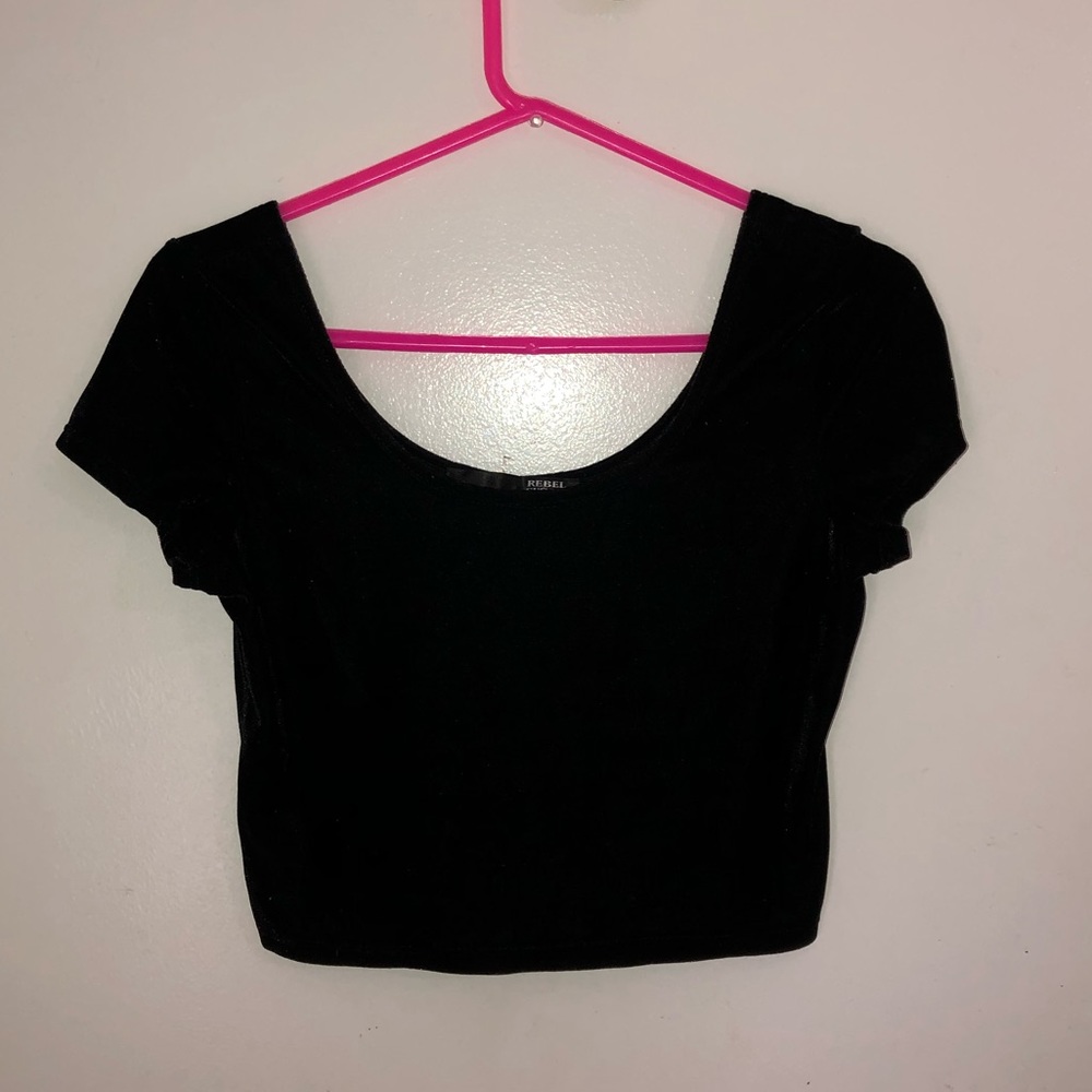 Velvet black crop top